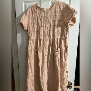 Pink linen dress